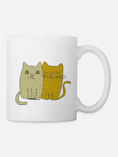 katzen liebe - Tasse - Weiß