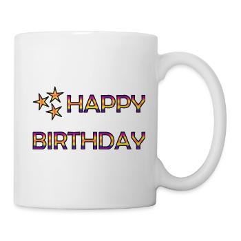 JOYEUX ANNIVERSAIRE. HAPPY BIRTHDAY. ANNIVERSAIRE. - Mug blanc - blanc - Droite