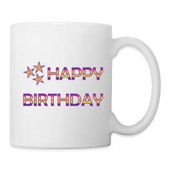 JOYEUX ANNIVERSAIRE. HAPPY BIRTHDAY. ANNIVERSAIRE. - Mug blanc - blanc - Droite