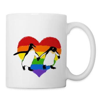 Schwule Pinguine - Tasse - Weiß - Rechts
