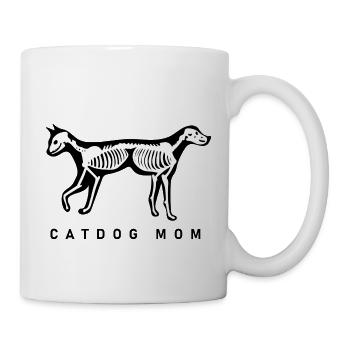 Cat mom, Dog mom | Catdog Mom T-shirt - Tasse - Weiß - Rechts