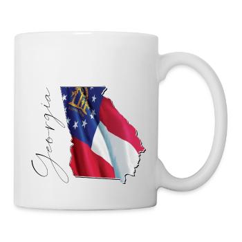Georgia (USA) | Real Flag | Flag Map Script - Mug - white - Right