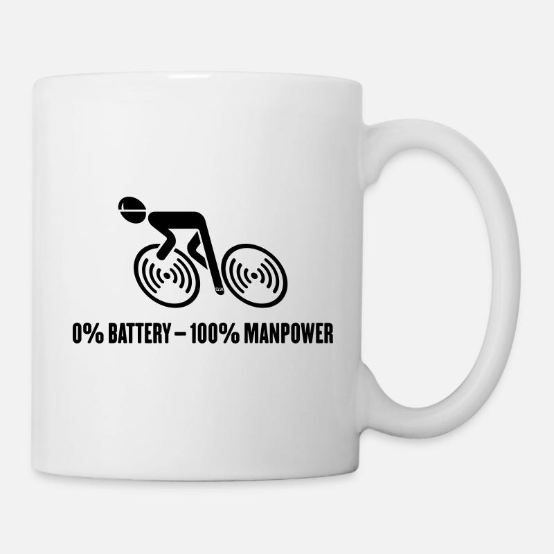 0% batterie – 100% main-d’œuvre (vélo / vélo / B) - Mug blanc - blanc