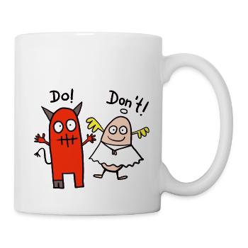 Engelchen und Teufelchen - Tasse - Weiß - Rechts