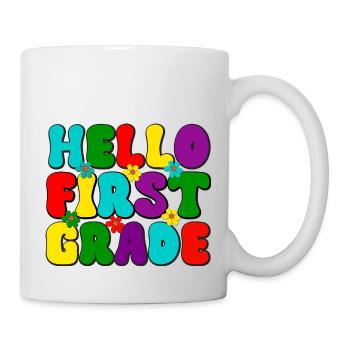 Bonjour première année, école, inscription à l’école, début de l’école - Mug blanc - blanc - Droite