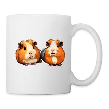 Cute Guinea Pig Sticker Illustration - Guinea Pigs - Mug - white - Right