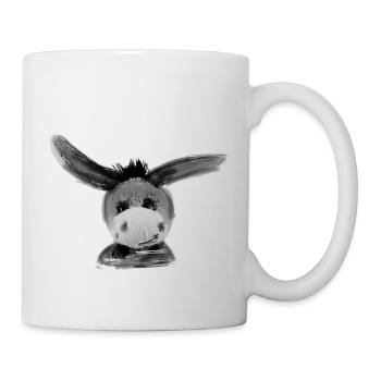 Donkey, stuffed animal, writing, watercolor, - Mug - white - Right