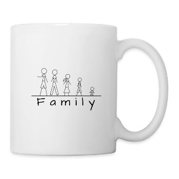 Strichmännchenfamilie - Tasse - Weiß - Rechts