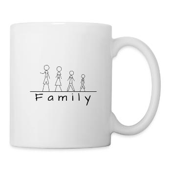 Famille de figurines en bâton - Mug blanc - blanc - Droite