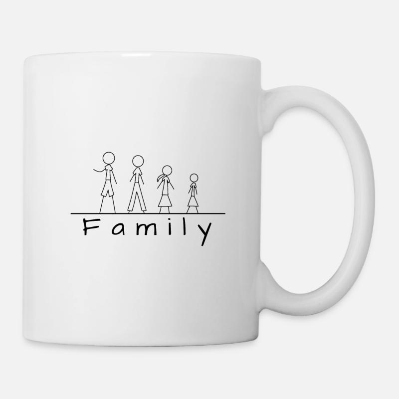 Famille de figurines en bâton - Mug blanc - blanc