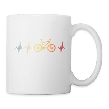 Fahrrad Fahrradfahrer Frequenz Puls - Tasse - Weiß - Rechts