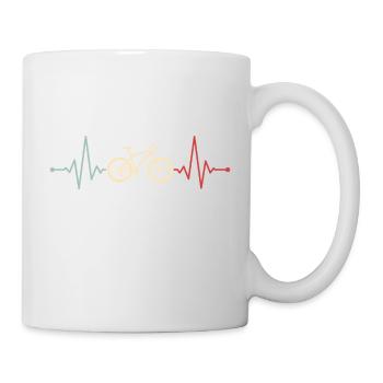 Rythme cardiaque de fréquence de cycliste à vélo - Mug blanc - blanc - Droite