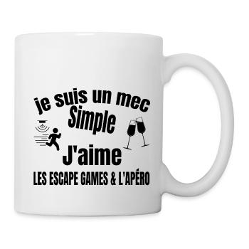 escape games et apéro - Mug blanc - blanc - Droite