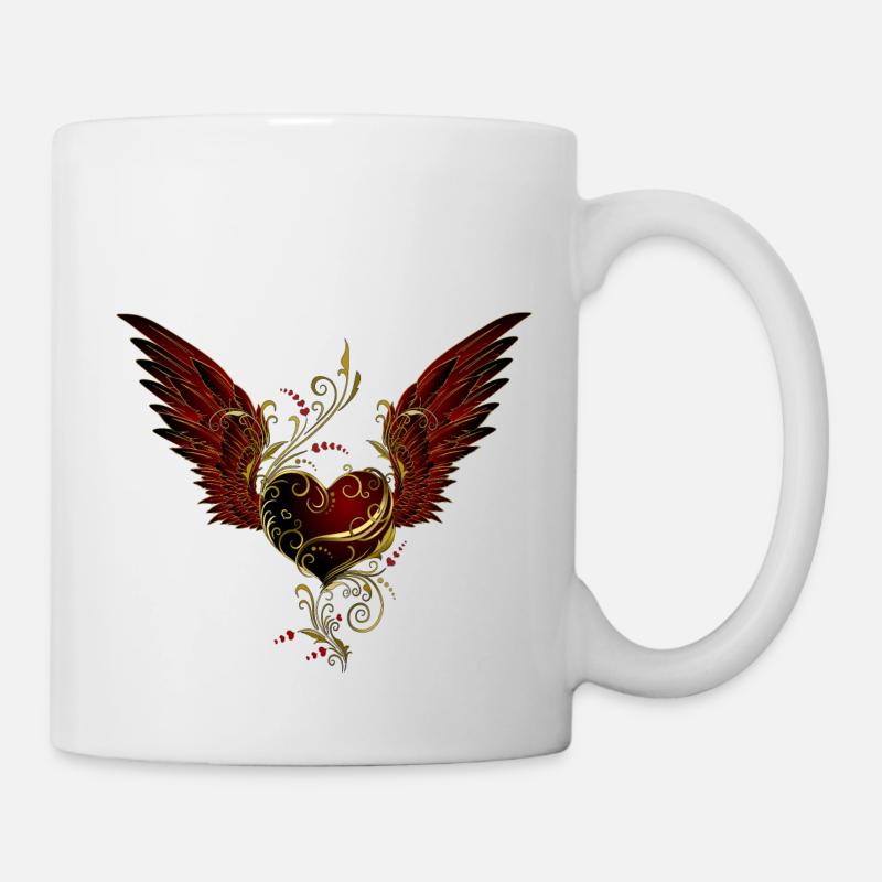 Herz mit Flügel - Tasse - Weiß