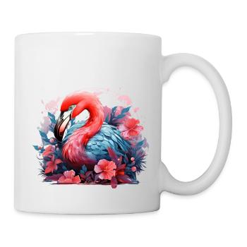 Flamingo Tropical Flowers Bird - Mug - white - Right