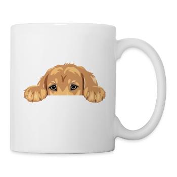 Funny peeping golden retriever puppy - Mug - white - Right