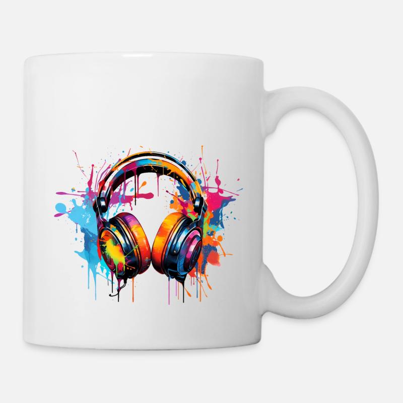 Kopfhörer Graffiti Style - Tasse - Weiß
