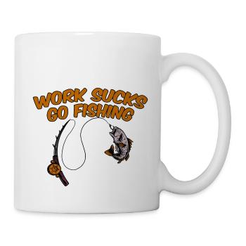 Work Sucks, Go Fishing 4 - Mug - white - Right