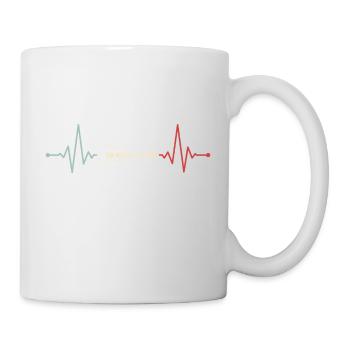 elektrische Gitarre Herzschlag Puls bunt - Tasse - Weiß - Rechts