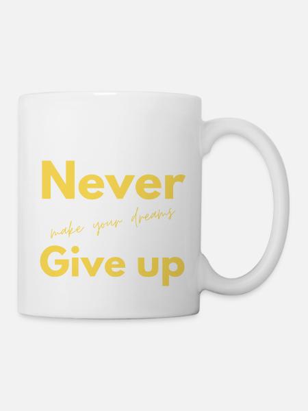 never give up 2 - Mug blanc - blanc