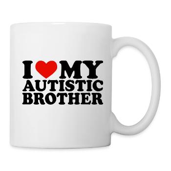 I Love My Autistic Brother I Heart My Brother Y2K - Mug blanc - blanc - Droite