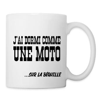 j'ai dormi comme une moto - Mug blanc - blanc - Droite
