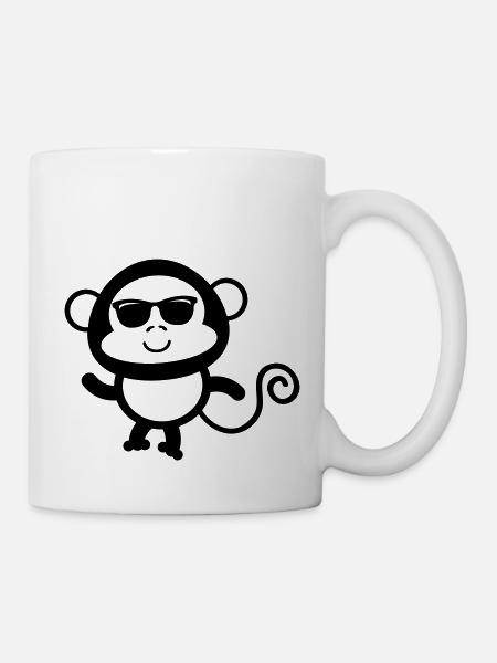 cool monkey - Tasse - Weiß