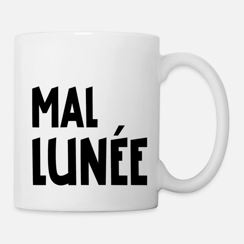 mal lunée - Mug blanc - blanc
