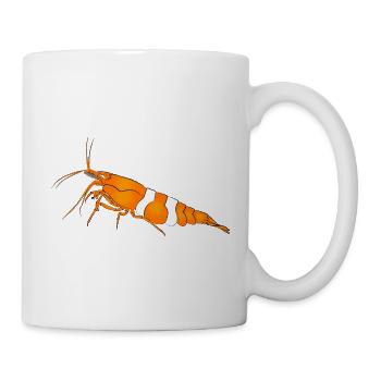 Garnele, shrimp Neocaridina davidi, Aquarium - Tasse - Weiß - Rechts