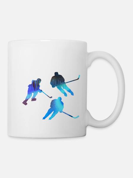 Eiskockey, Hockey, Graffi, bunt - Tasse - Weiß