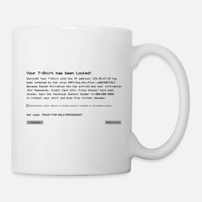 Virus Error Computer Shirt Funny Quote - Mug - white