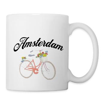 Amsterdam Fleur Vélo Souvenir Hollandais - Mug blanc - blanc - Droite