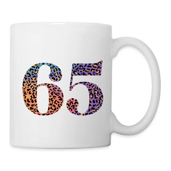 65e anniversaire léopard - Mug blanc - blanc - Droite