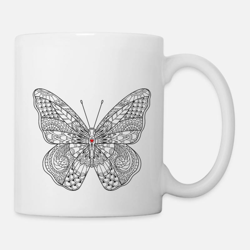 Schmetterling - Tasse - Weiß