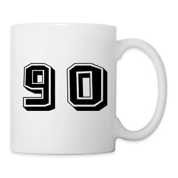 90. 90 JAHRE. 90-JÄHRIGES JUBILÄUM. GEBURTSTAG 90 JAHRE. - Tasse - Weiß - Rechts