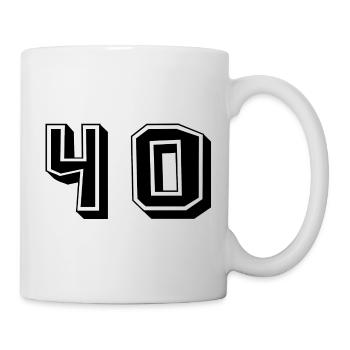 40. 40 YEARS. 40th ANNIVERSARY. BIRTHDAY 40 YEARS. - Mug - white - Right