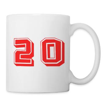 20. 20 ANS. 20e ANNIVERSAIRE. ANNIVERSAIRE 20 ANS. - Mug blanc - blanc - Droite
