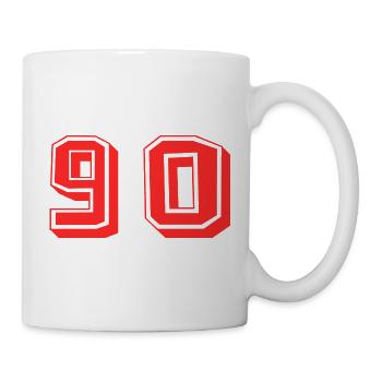 90. 90 YEARS. 90TH ANNIVERSARY. 90TH ANNIVERSARY. - Mug - white - Right