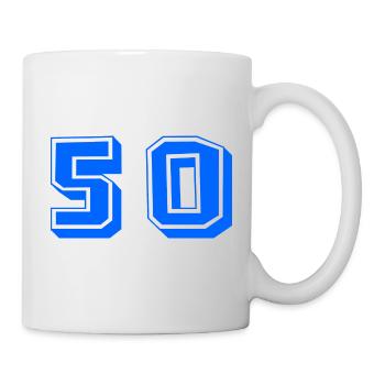 50. 50 JAHRE. 50-JÄHRIGES JUBILÄUM. 50-JÄHRIGES JUBILÄUM. - Tasse - Weiß - Rechts