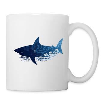 hai shark silhouette - Tasse - Weiß - Rechts