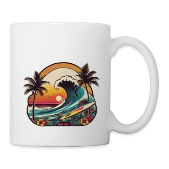 surf plage palmier soleil vacances - Mug blanc - blanc - Droite