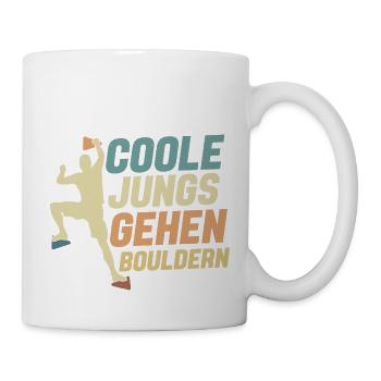 Coole Jungs Gehen Bouldern Boulder Klettern - Tasse - Weiß - Rechts