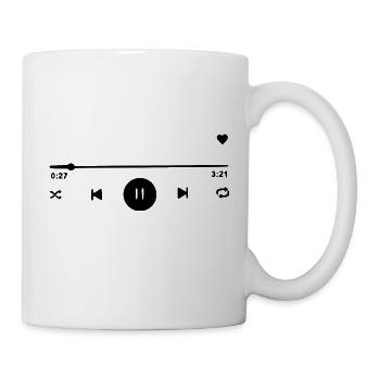 Play Rewind Pause Mp3 Player Control Display - Tasse - Weiß - Rechts