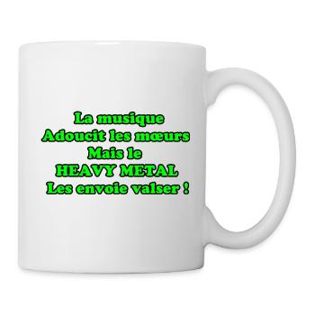 La musique adoucit les mœurs vert - Mug blanc - blanc - Droite