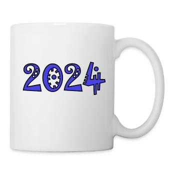 2024. WEIHNACHTEN. JAHR. JAHRESTAG. RUHESTAND. PAPA - Tasse - Weiß - Rechts
