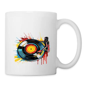 Disque Vinyle LP Platine Rétro - Mug blanc - blanc - Droite