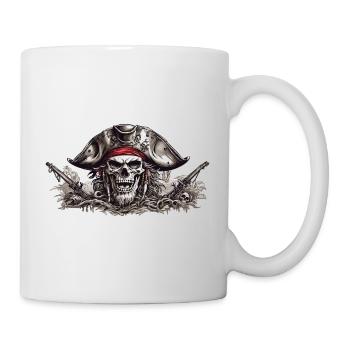 Piraten Skull Halloween Kostüm Design - Tasse - Weiß - Rechts