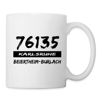 76135 Karlsruhe Beiertheim Burlach - Tasse - Weiß - Rechts