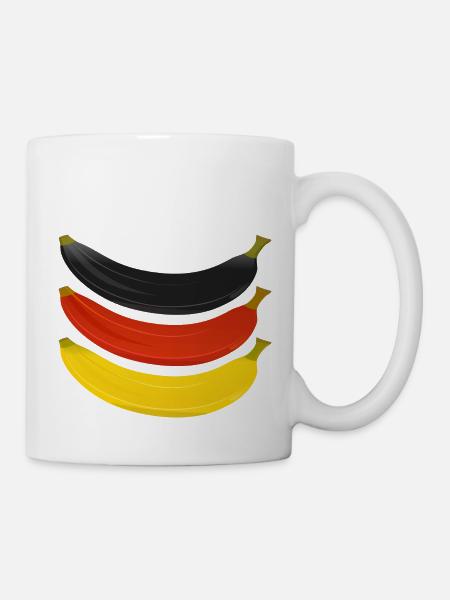 Bananen in Deutschlandfarben - Tasse - Weiß