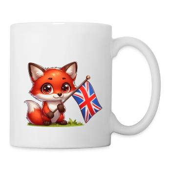 Cute fox with flag of the United Kingdom - Mug - white - Right